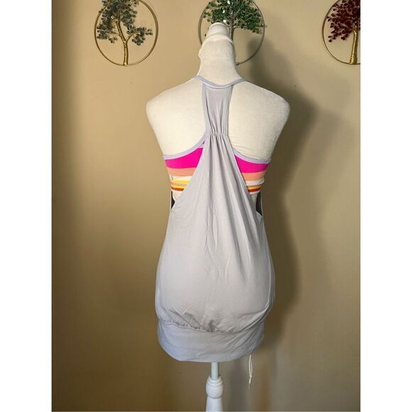 Lululemon No Limits Gray Pink Cool Breeze Groovy Stripe Multi Size 4 - Picture 3 of 7